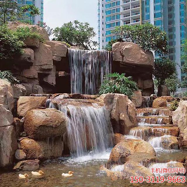 假山流水人造水景