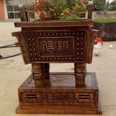 純銅鑄造仿古中式祈福黃銅鼎寺廟廣場(chǎng)落地擺件