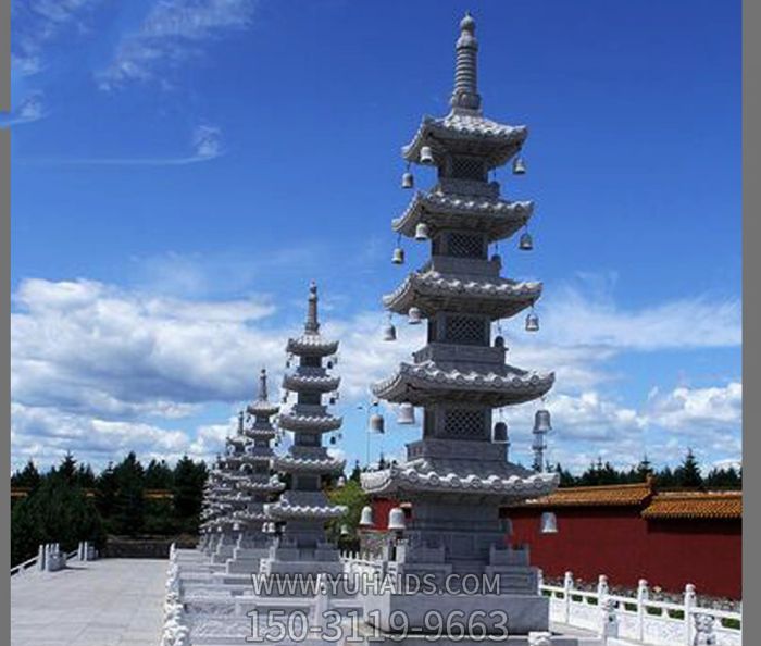 園林景觀(guān)鏤空仿古大理石佛塔雕塑