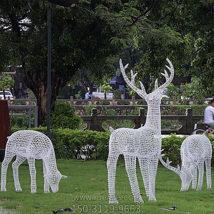 現代城市公園草坪裝飾鐵藝鏤空動(dòng)物雕塑