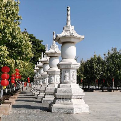 漢白玉寺廟景區祈福經(jīng)幢塔擺件