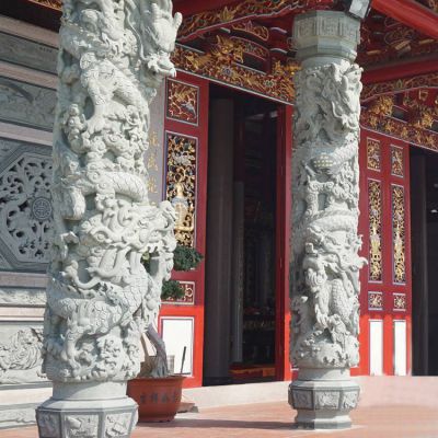 庭院景區寺廟大型盤(pán)龍龍柱雕塑