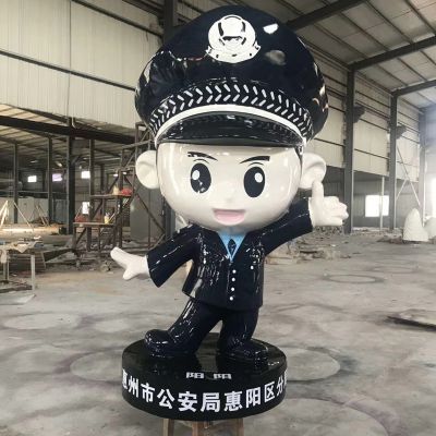 玻璃鋼卡通可愛(ài)的警察雕塑