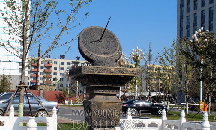 公園仿古做舊不銹鋼仿銅日晷雕塑