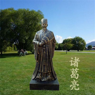 中國古代政治家諸葛亮玻璃鋼仿銅景區擺件