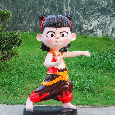 魔童降世卡通公仔花園美陳城市玻璃鋼雕塑