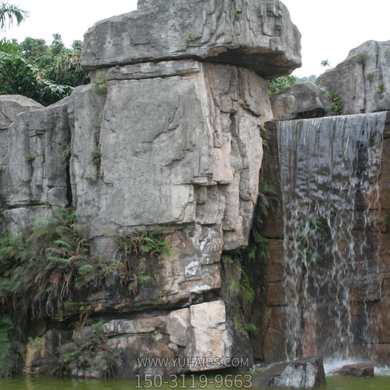 景區塑石假山流水瀑布水池景觀(guān)雕塑