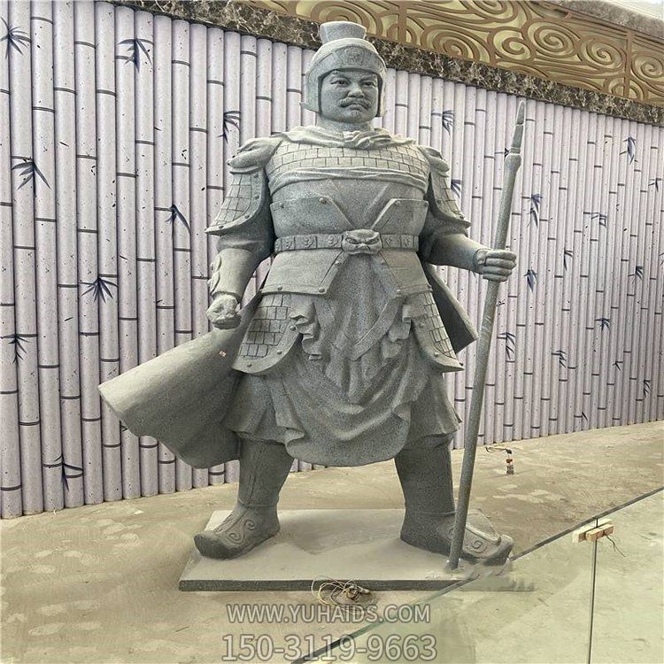 景區展館擺放青石雕刻古代將軍雕像雕塑