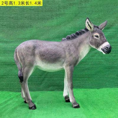 毛驢，玻璃鋼仿真動物雕塑