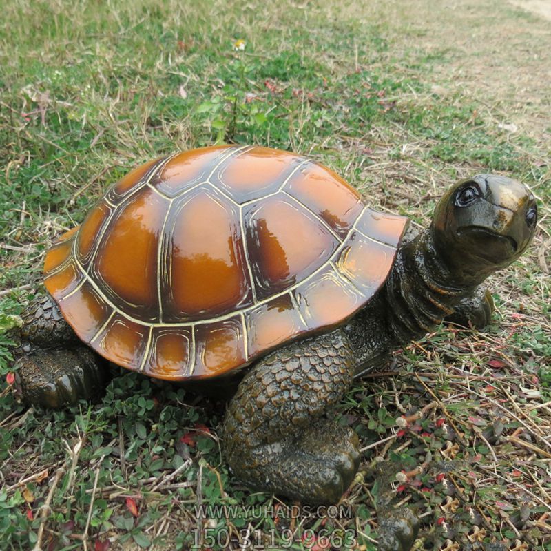 公園草坪創(chuàng  )意玻璃鋼浮雕烏龜雕塑