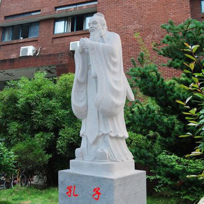 校園孔子像，漢白玉大理石石刻孔子