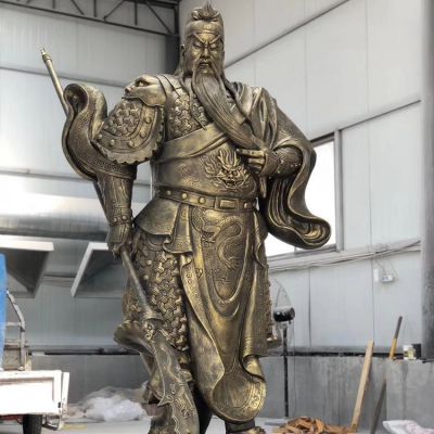 銅雕寺廟大型武財神關(guān)公雕塑