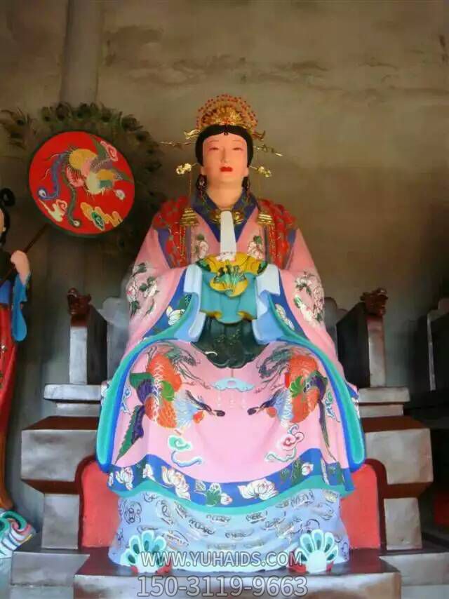 樹(shù)脂創(chuàng  )意彩繪寺廟王母娘娘雕塑