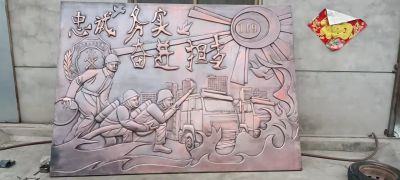 消防主題消防官兵浮雕畫(huà)