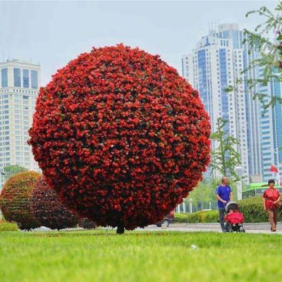 廣場街道人造花球樹綠植擺件