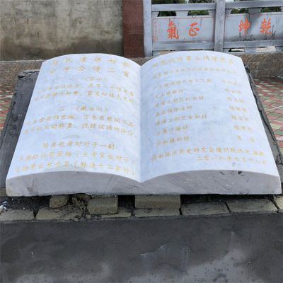 戶外漢白玉雕刻石書雕像校園景觀擺件