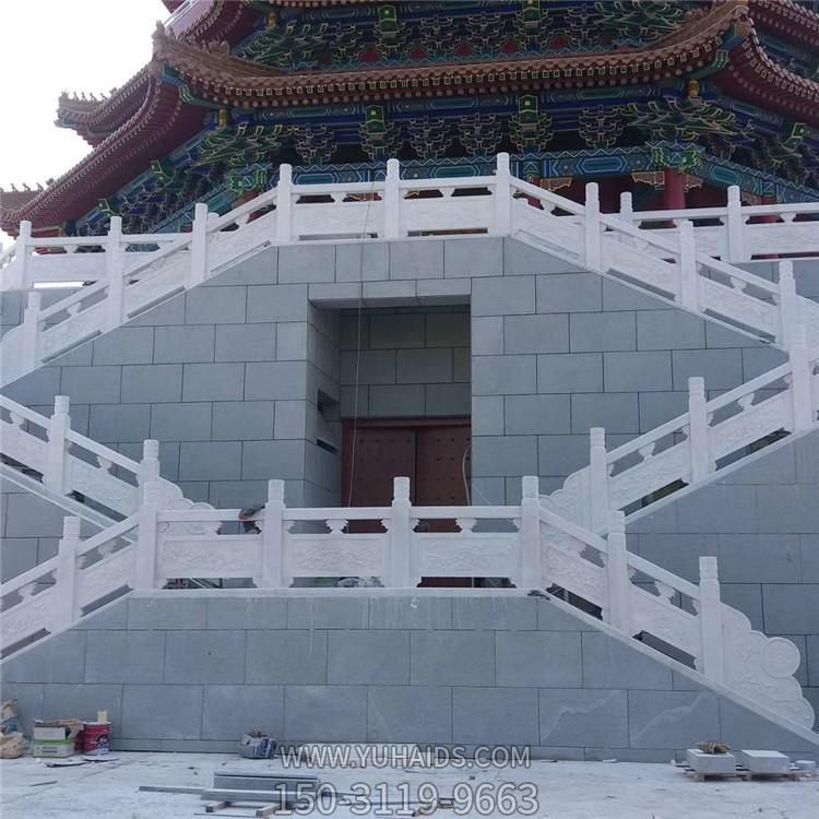 景點仿古建筑安裝漢白玉欄板樓梯扶手雕塑