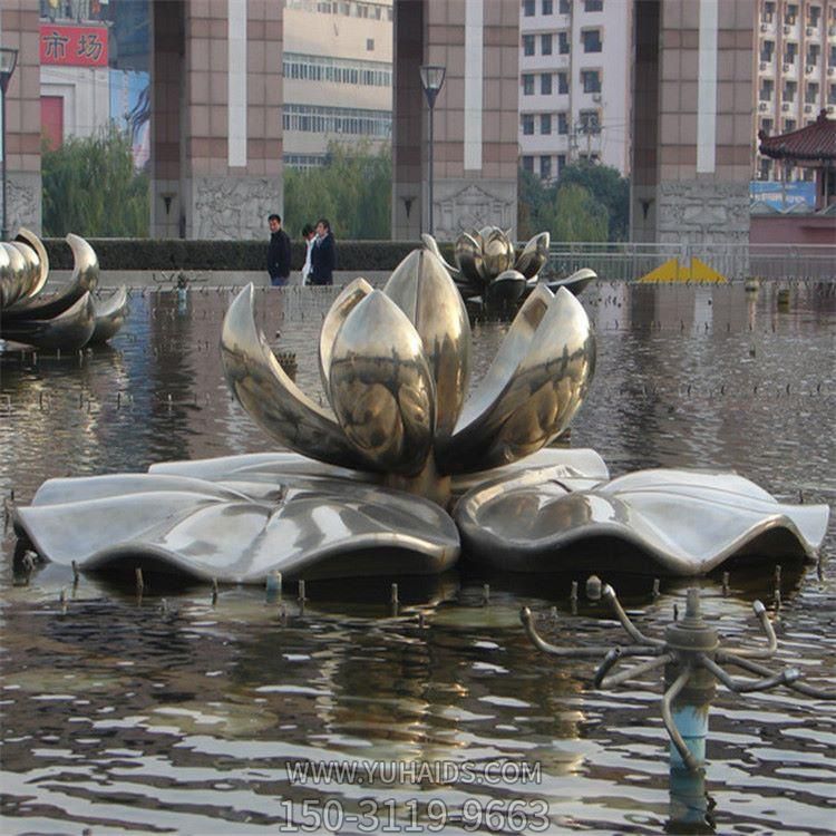 噴泉水景不銹鋼景觀(guān)蓮花雕塑