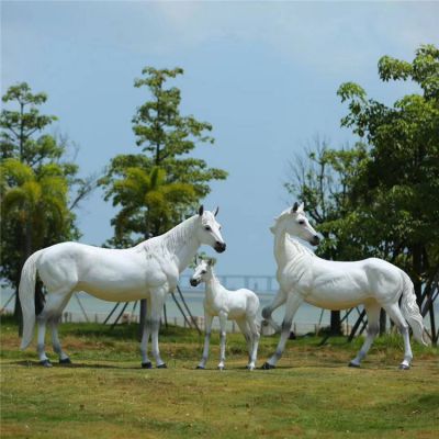 玻璃鋼仿真動(dòng)物戶(hù)外園林景觀馬雕塑