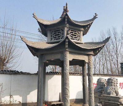 景區寺廟青石仿古雕刻鏤空涼亭