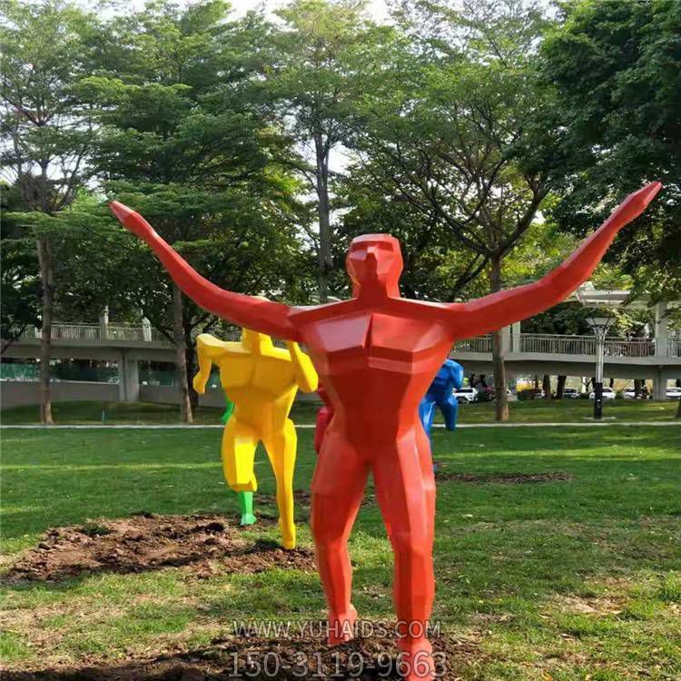 戶外公園綠地玻璃鋼抽象運(yùn)動(dòng)人物景觀雕塑