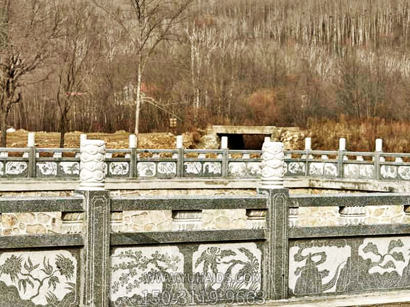 山區河道芝麻灰防護欄桿雕塑