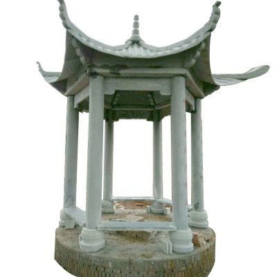 寺院山頂觀(guān)景擺放簡(jiǎn)易六角休閑涼亭