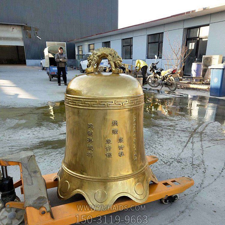 黃銅鑄造寺院戶外裝飾祈福掛鐘銅雕擺件雕塑